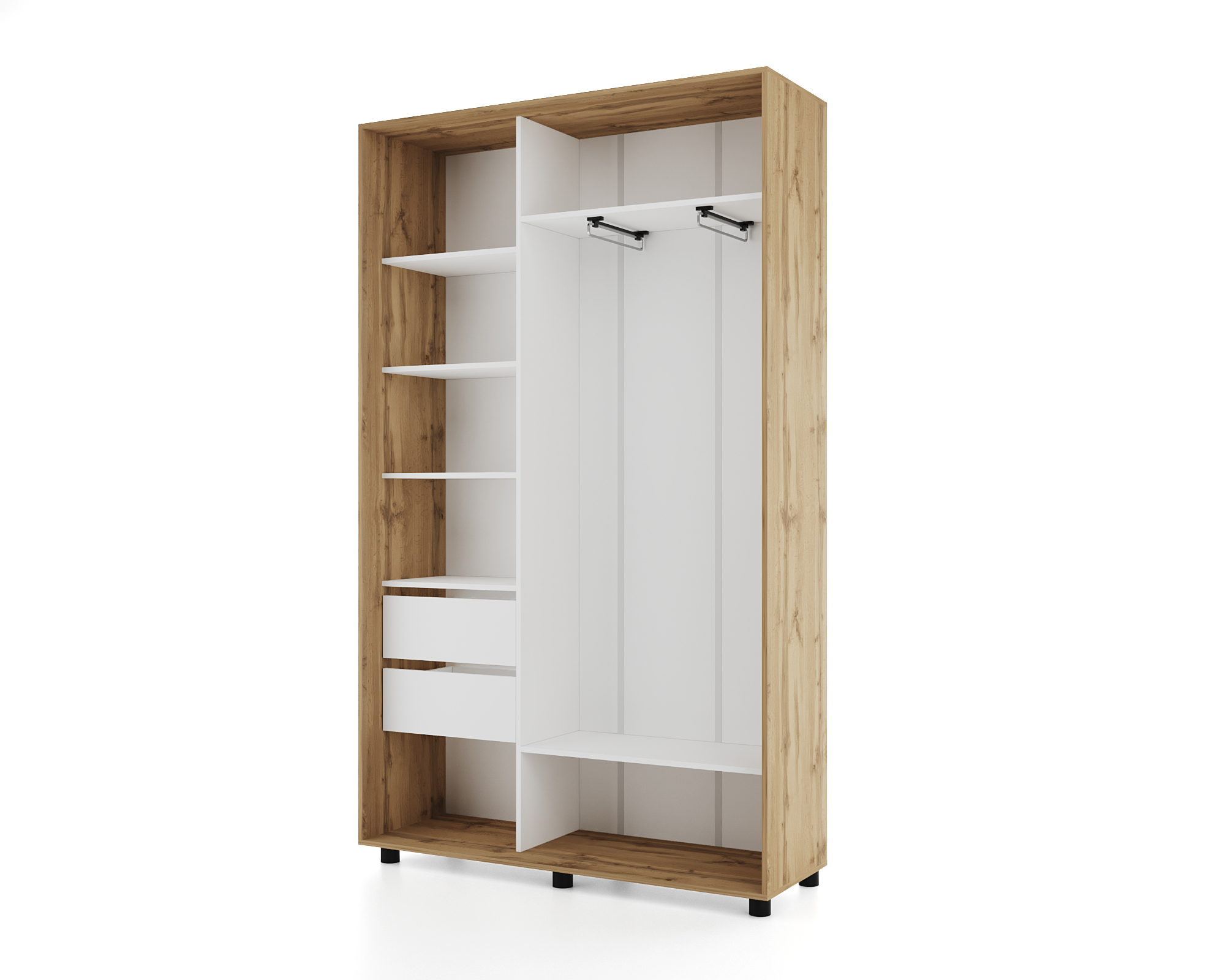 Шкаф-купе PRIME, 140х45х230 Дуб вотан с зеркалом