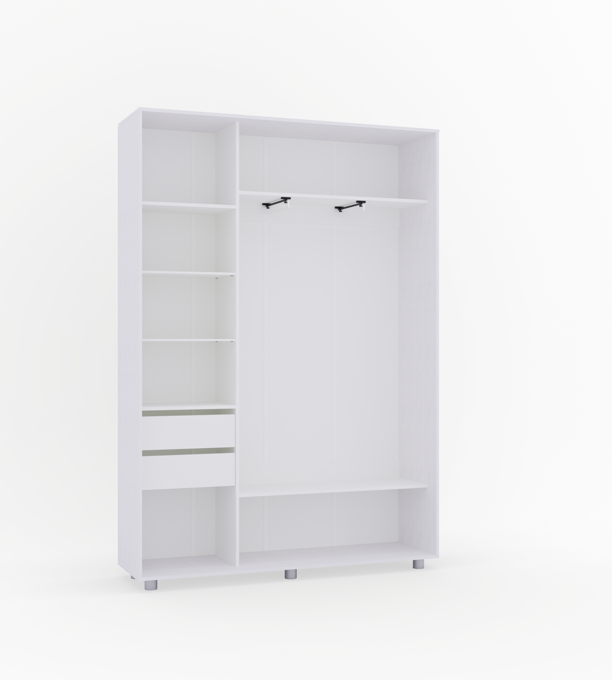 Шкаф-купе PRIME, 160х45х230 Белый с зеркалом