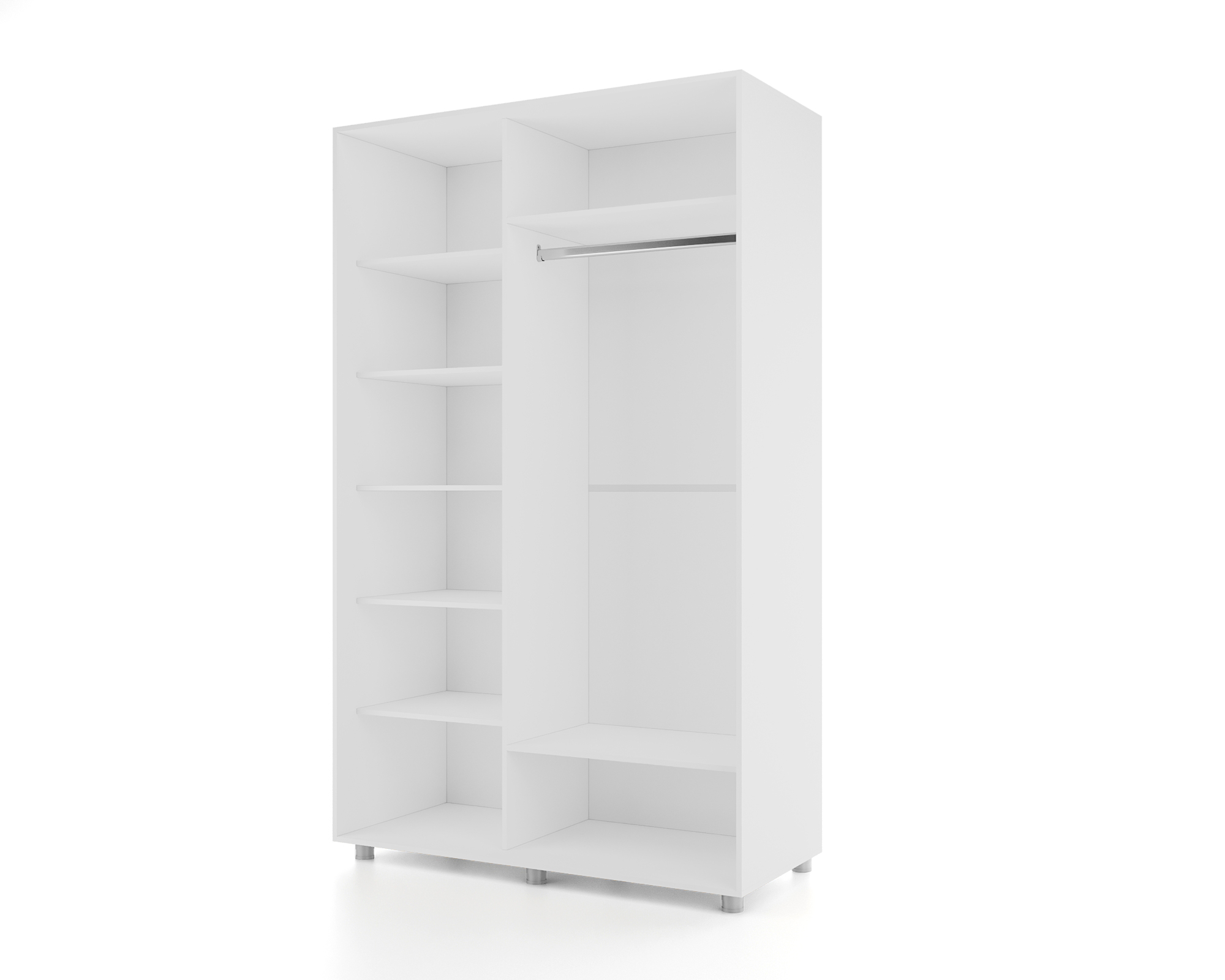 Шкаф-купе PRIME, 160х60х230 Белый с зеркалом